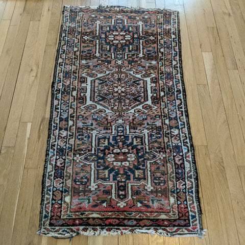 Vintage Rug, 2' 4 x 4' 3 Soft Red