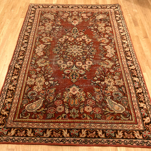 Vintage Rug, 4' 5 x 6' 6 Red