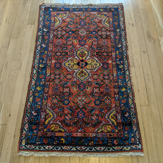 Vintage Rug, 2' 6 x 4' 4 Red