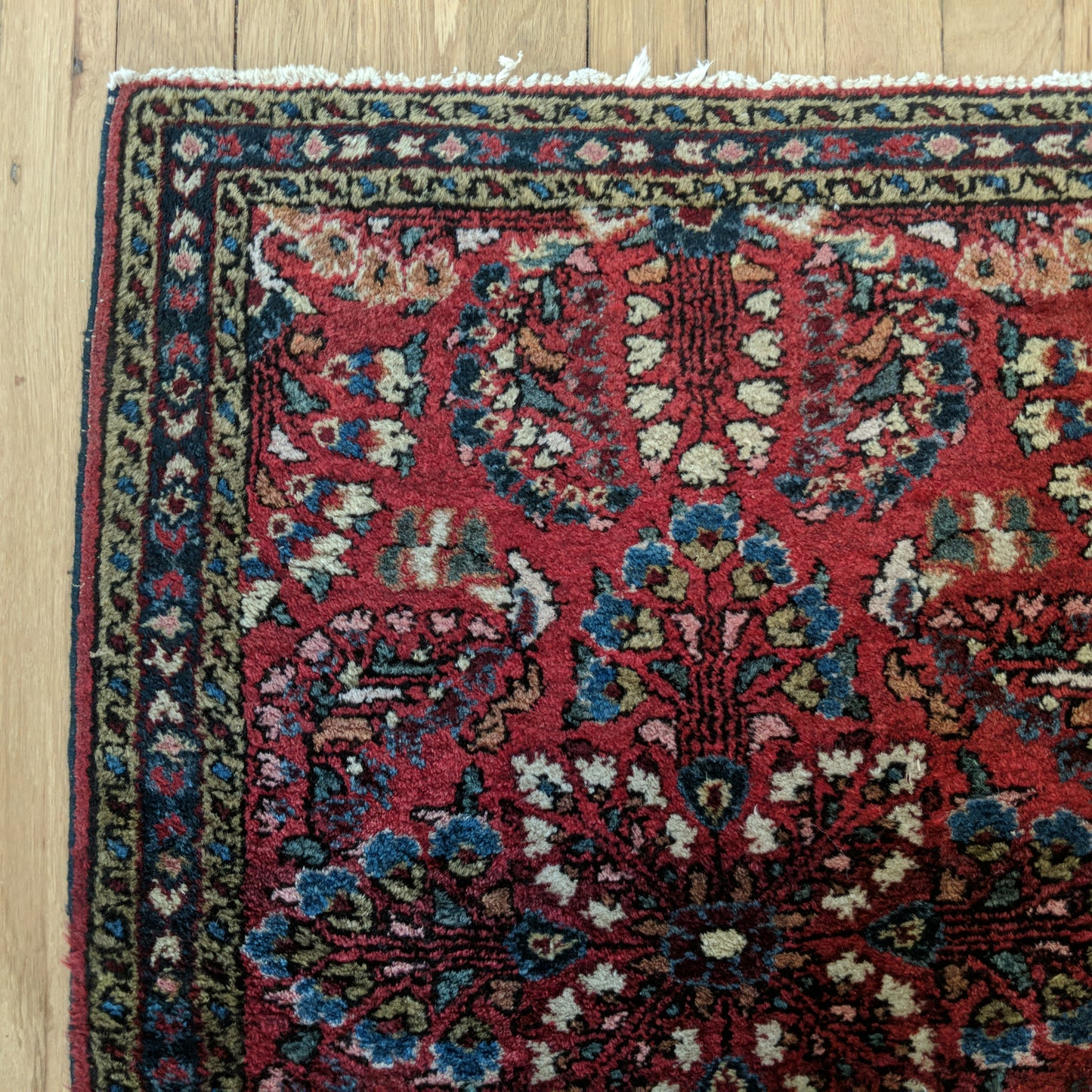 Vintage Rug, 2' x 2' 8 Red Purple
