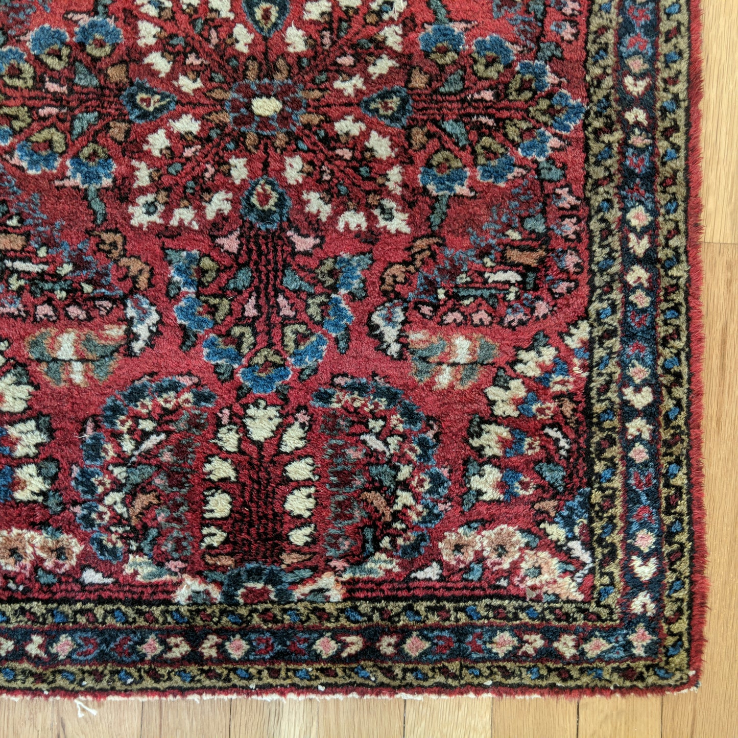 Vintage Rug, 2' x 2' 8 Red Purple
