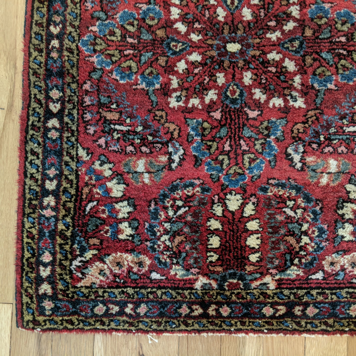 Vintage Rug, 2' x 2' 8 Red Purple