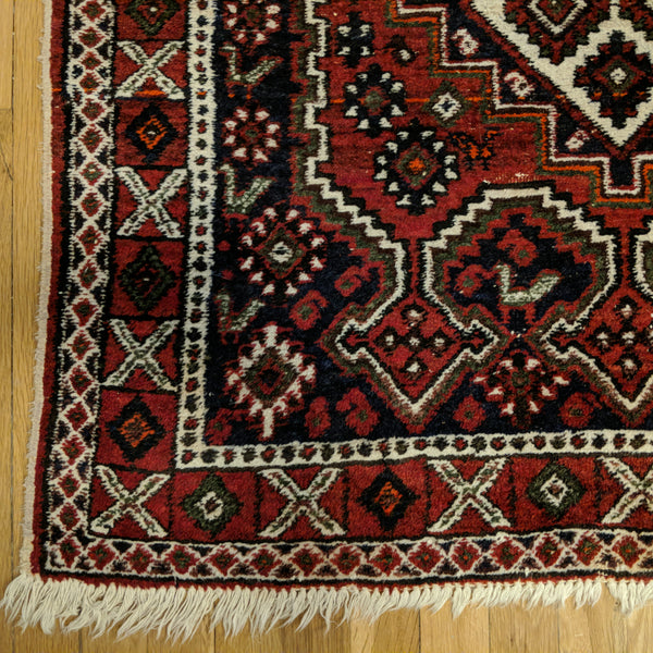 Vintage Rug, 3' 3 x 4' 8 Blue Tribal - Jessie's Oriental Rugs