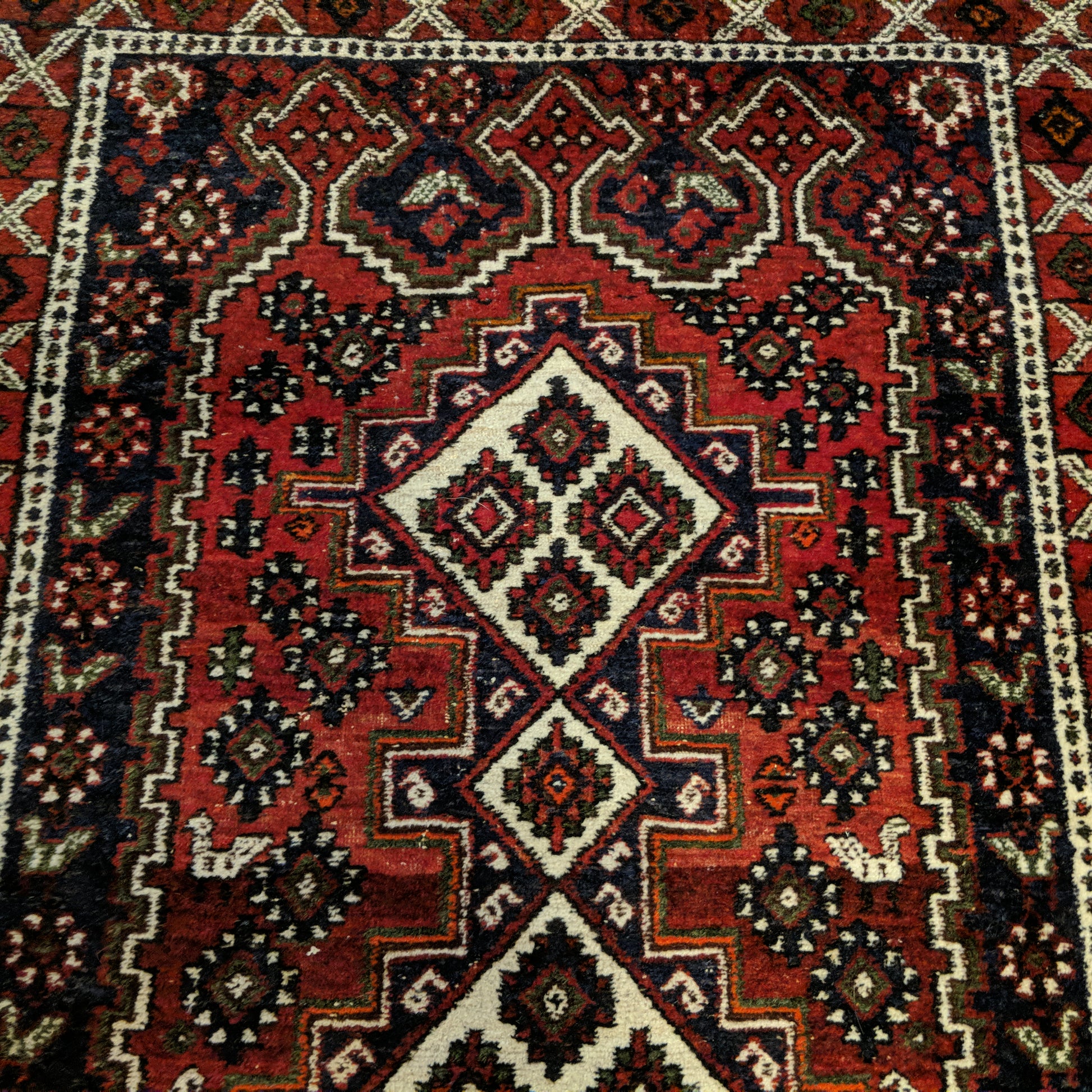 Vintage Rug, 3' 3 x 4' 8 Blue Tribal - Jessie's Oriental Rugs