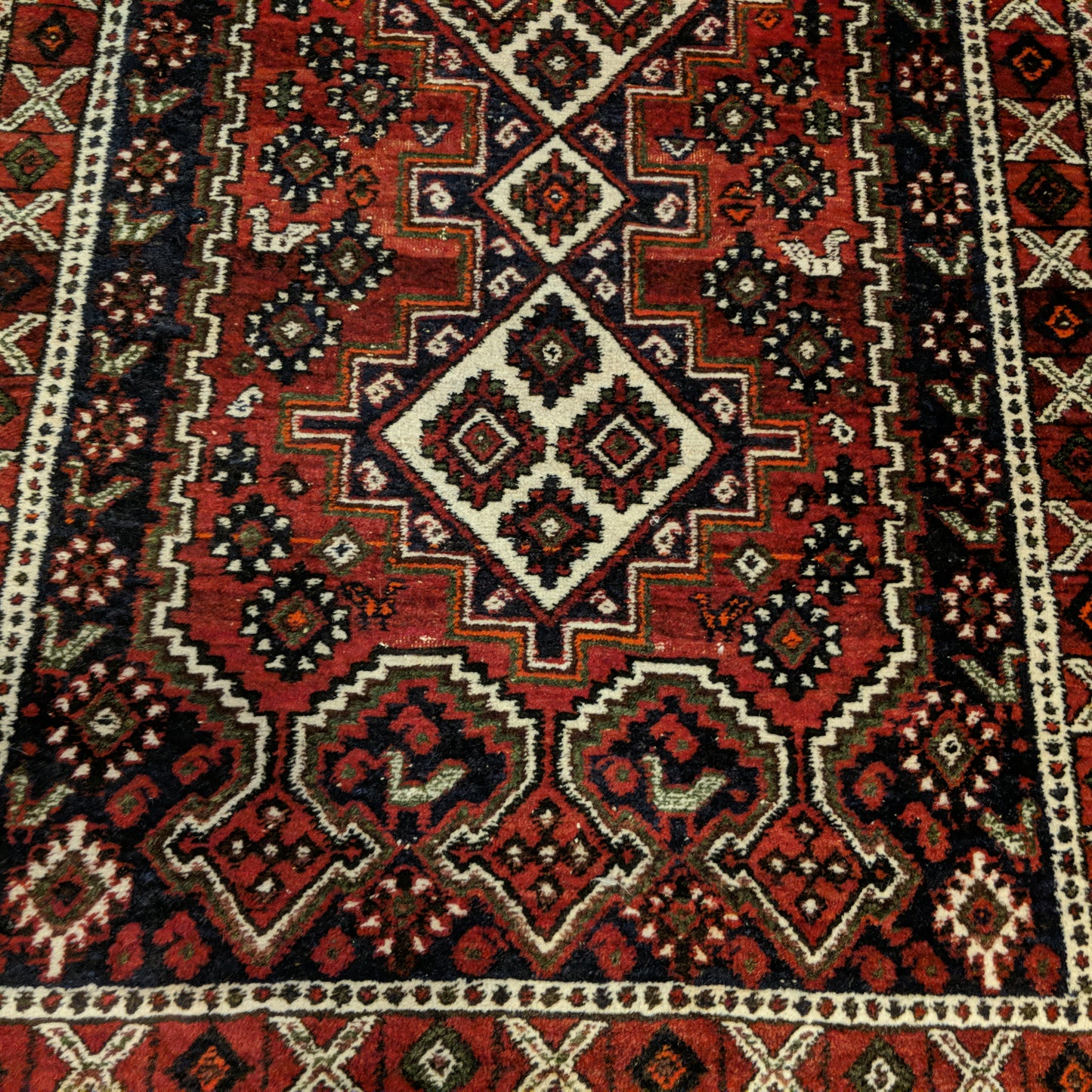 Vintage Rug, 3' 3 x 4' 8 Blue Tribal - Jessie's Oriental Rugs