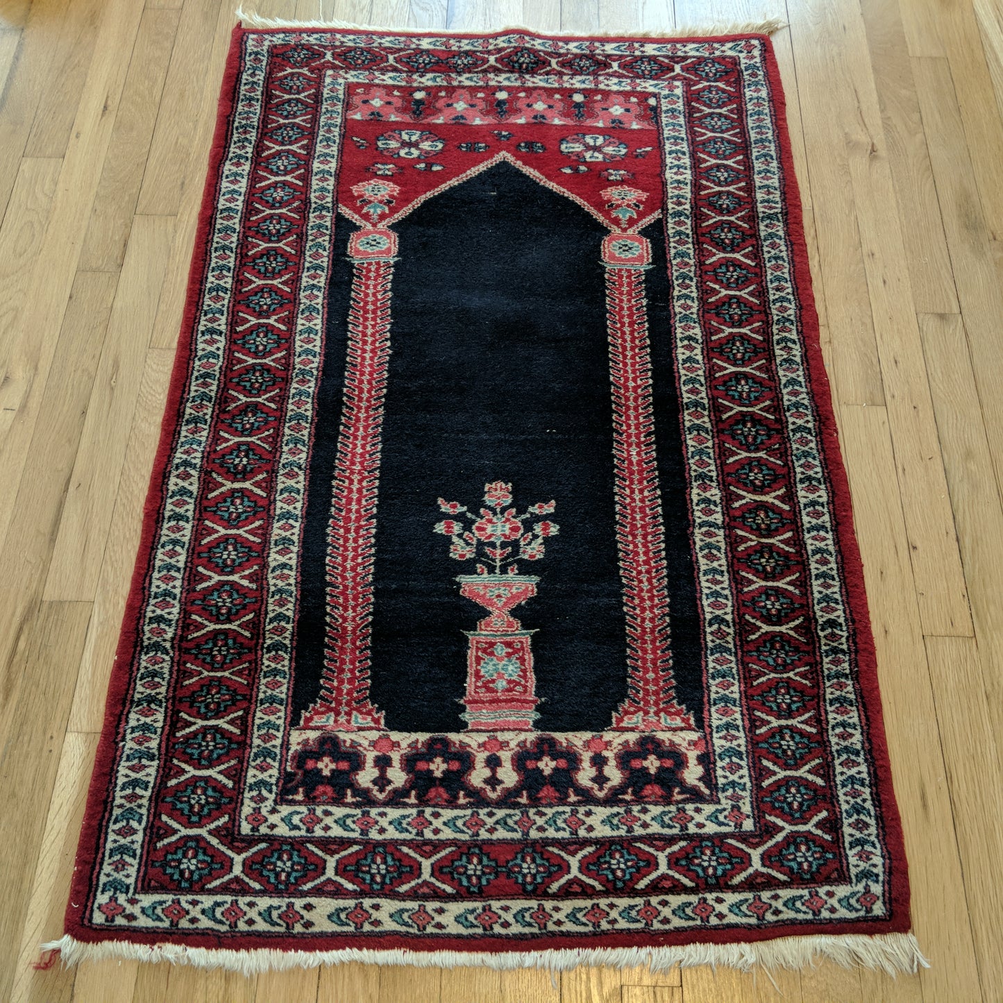 Vintage Rug, 2' 9 x 4' 4 Blue Prayer