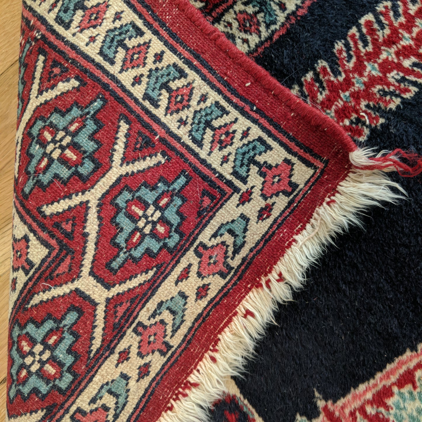 Vintage Rug, 2' 9 x 4' 4 Blue Prayer