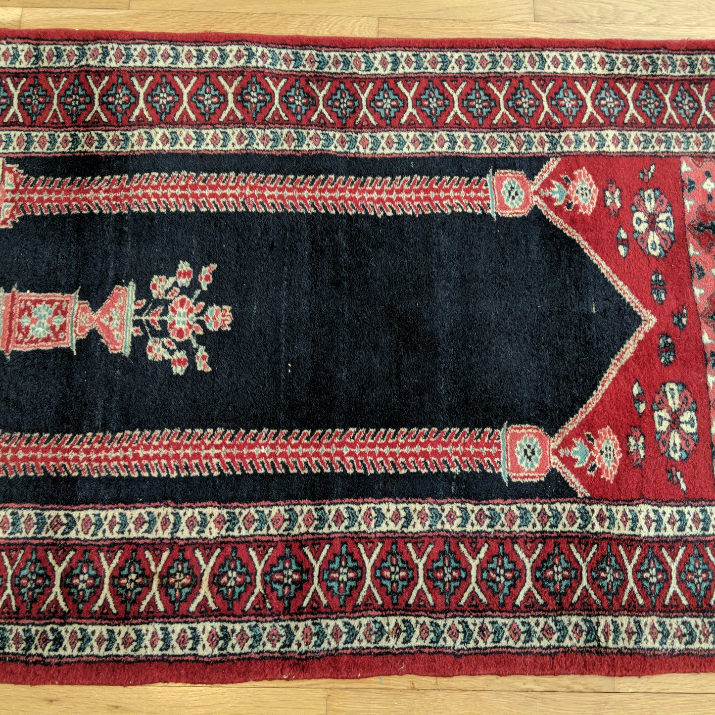 Vintage Rug, 2' 9 x 4' 4 Blue Prayer