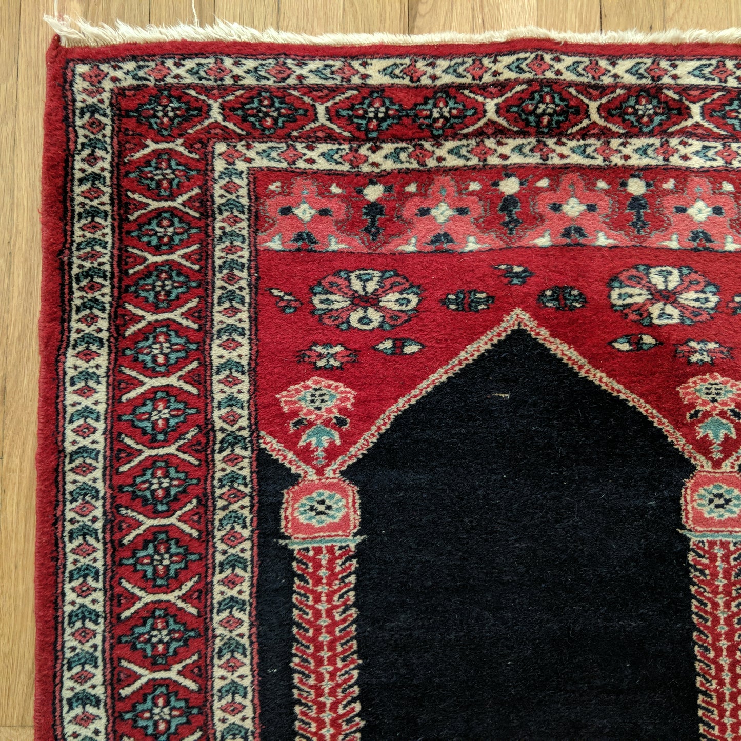 Vintage Rug, 2' 9 x 4' 4 Blue Prayer