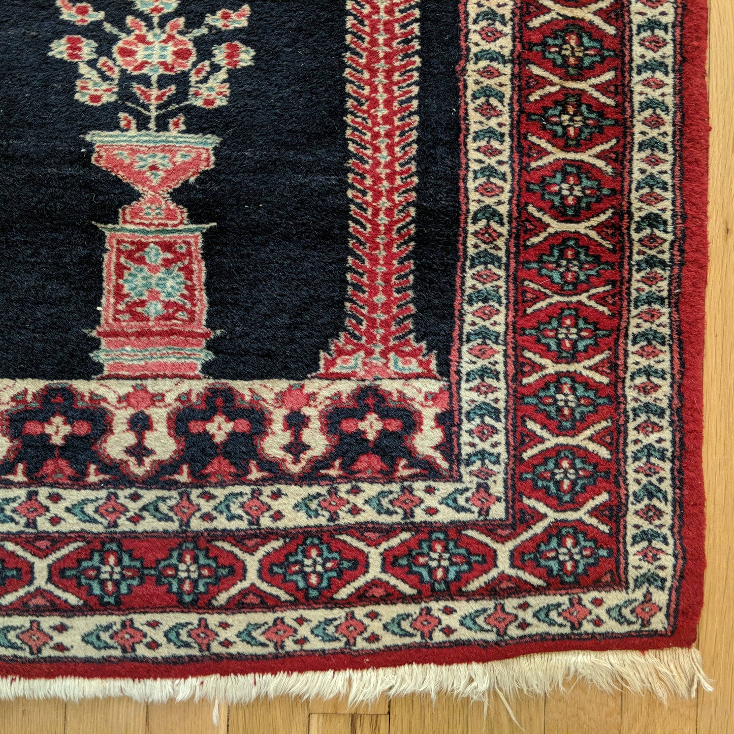 Vintage Rug, 2' 9 x 4' 4 Blue Prayer