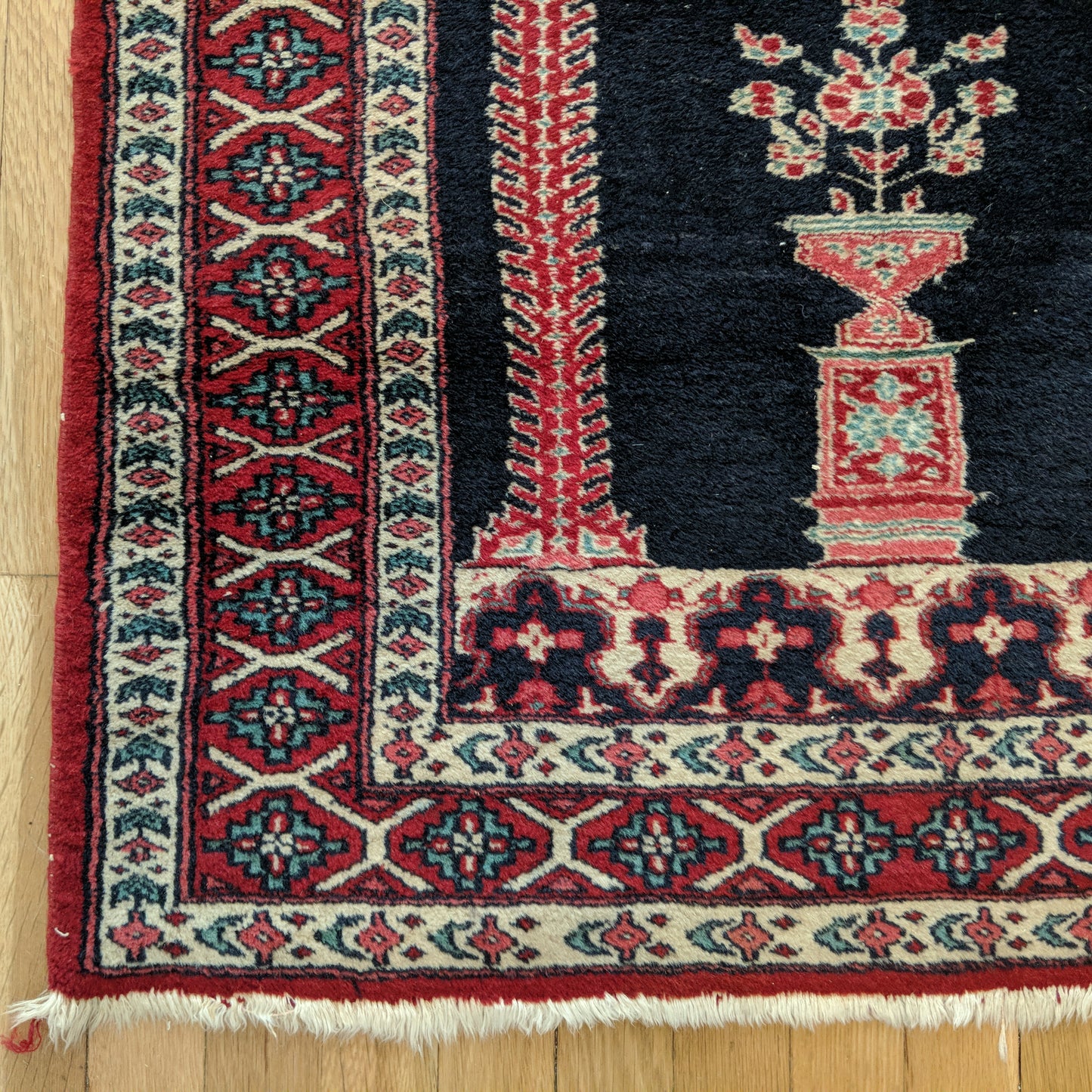 Vintage Rug, 2' 9 x 4' 4 Blue Prayer