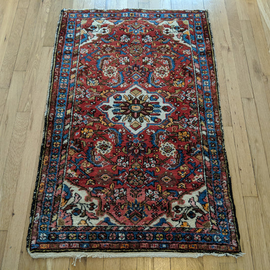 Vintage Rug, 2' 7 x 4' Red