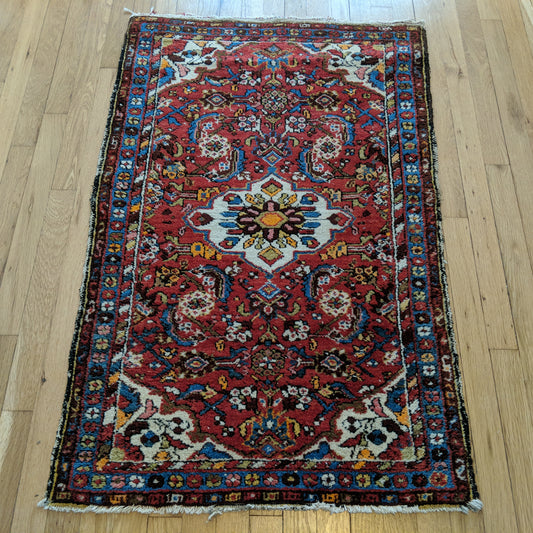 Vintage Rug, 2' 7 x 4' Red