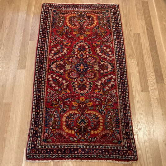 Vintage Rug, 2' 2 x 4' 1 Red