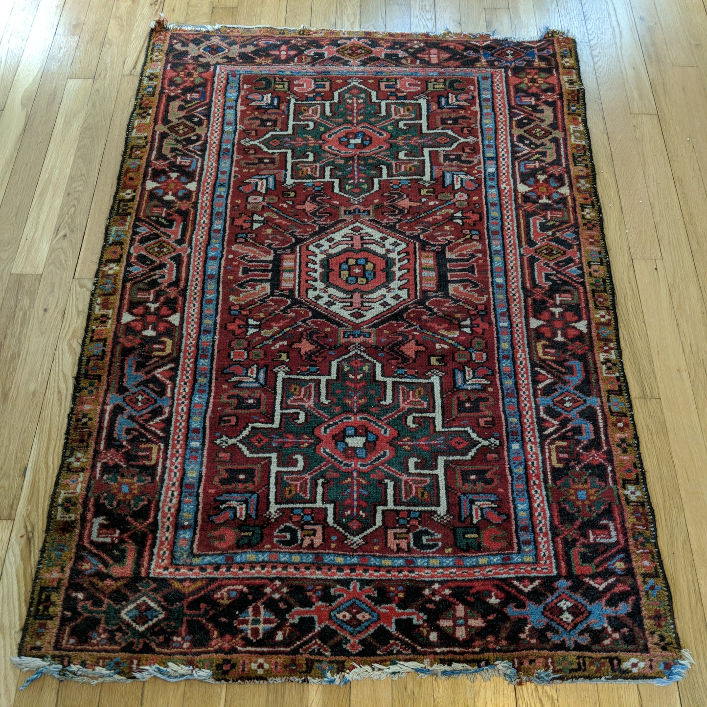 Vintage Rug, 3' 2 x 4' 7 Red Tribal