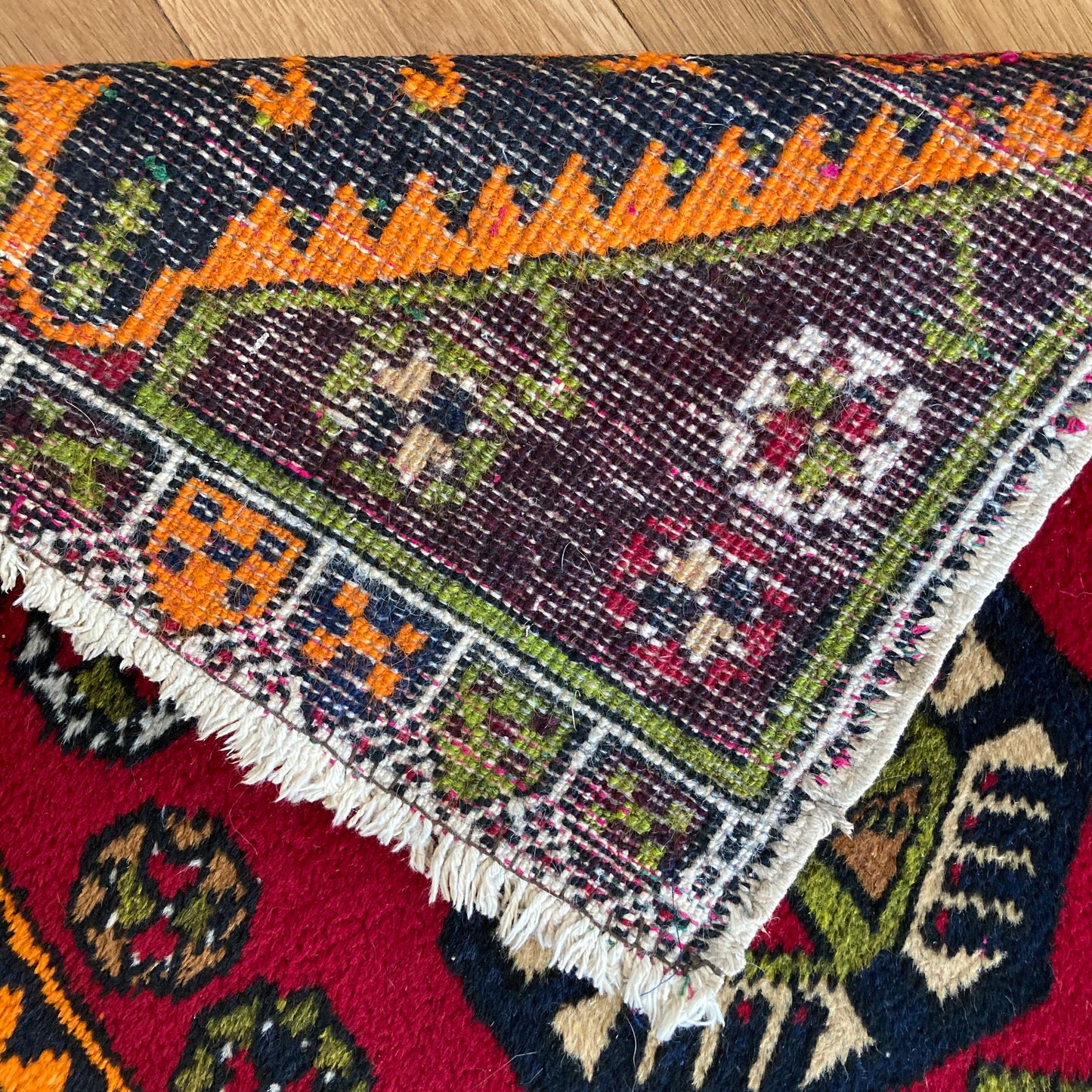 Turkish Rug, 1' 9 x 3' Red Yastik