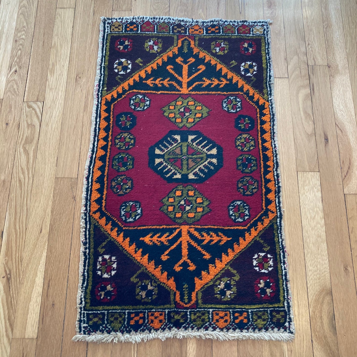 Turkish Rug, 1' 9 x 3' Red Yastik