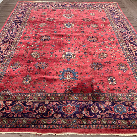 Turkish Rug, 8' 9 x 11' 10 Magenta Sparta