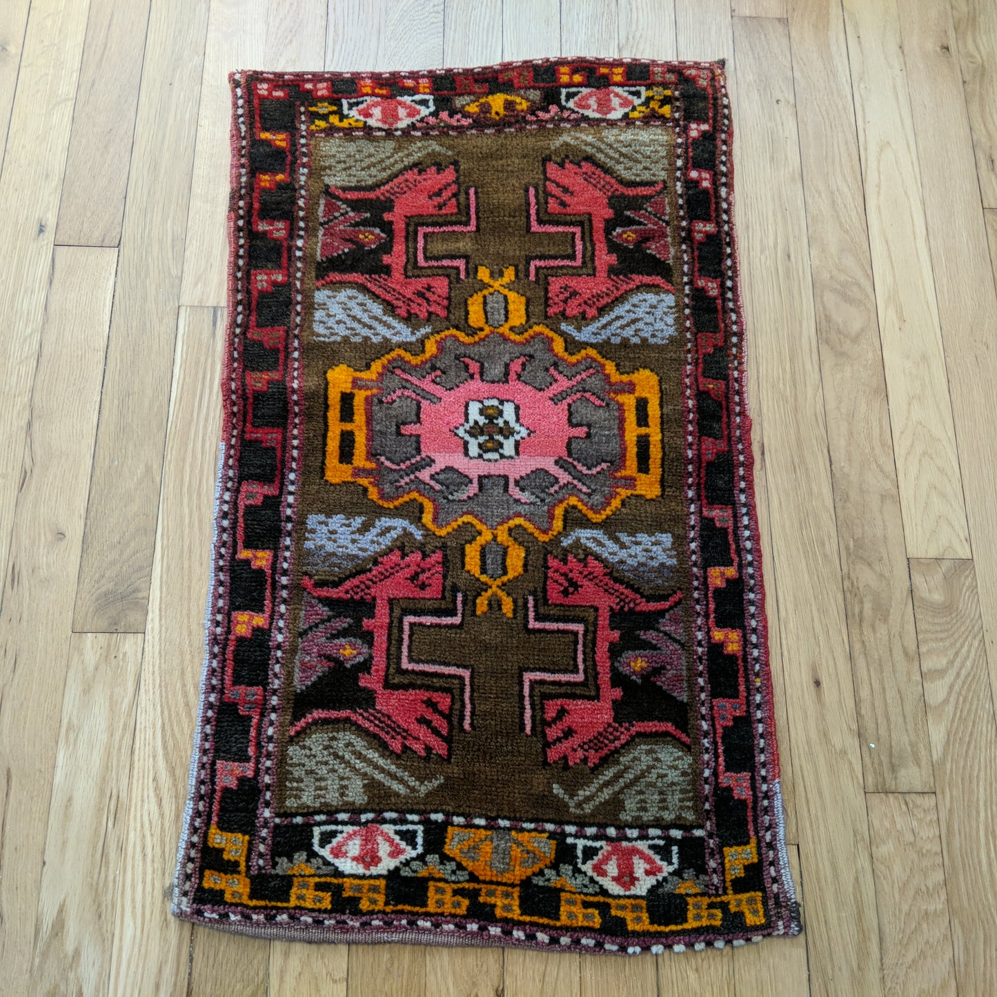 Turkish Rug, 1' 7 x 2' 8 Olive Yastik