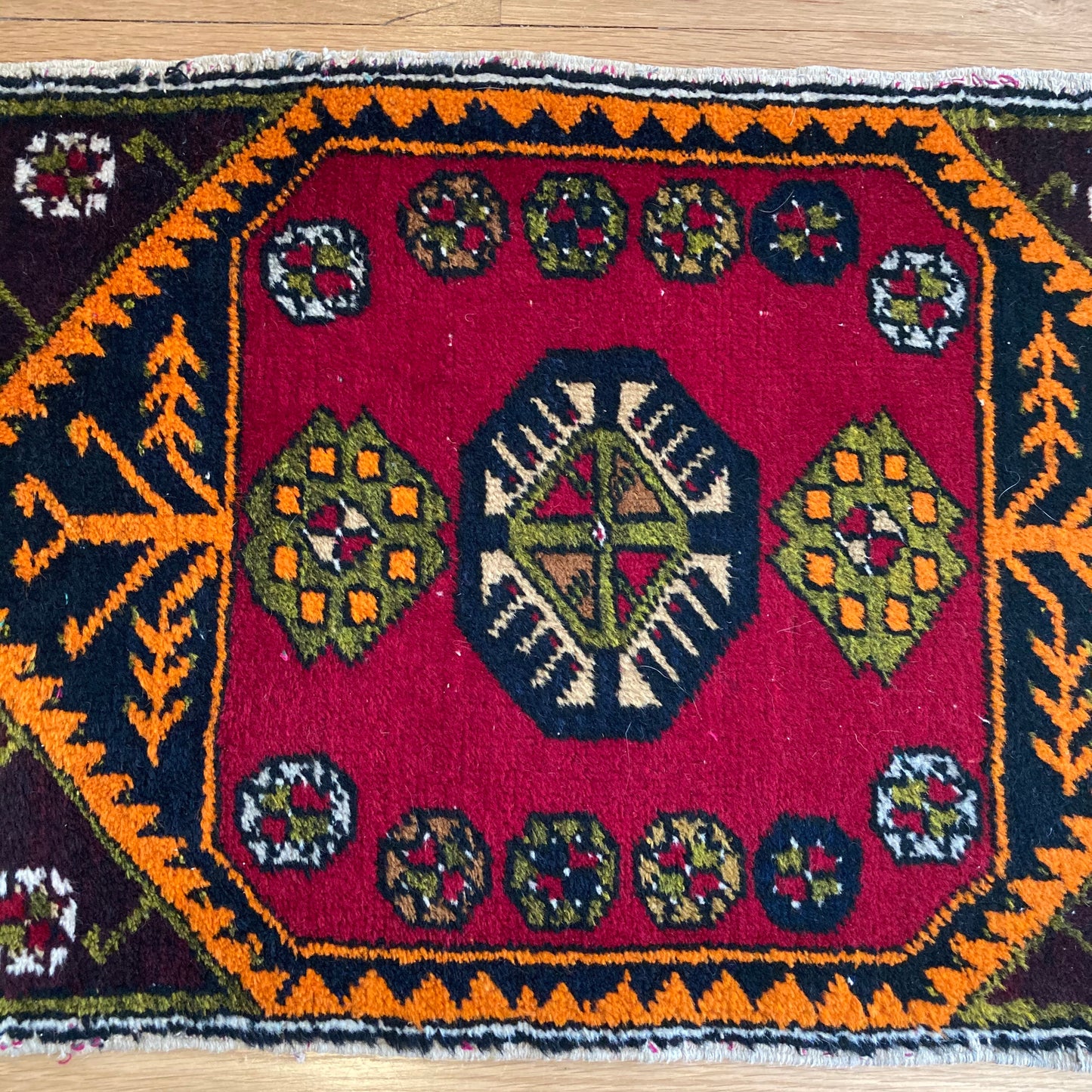 Turkish Rug, 1' 9 x 3' Red Yastik