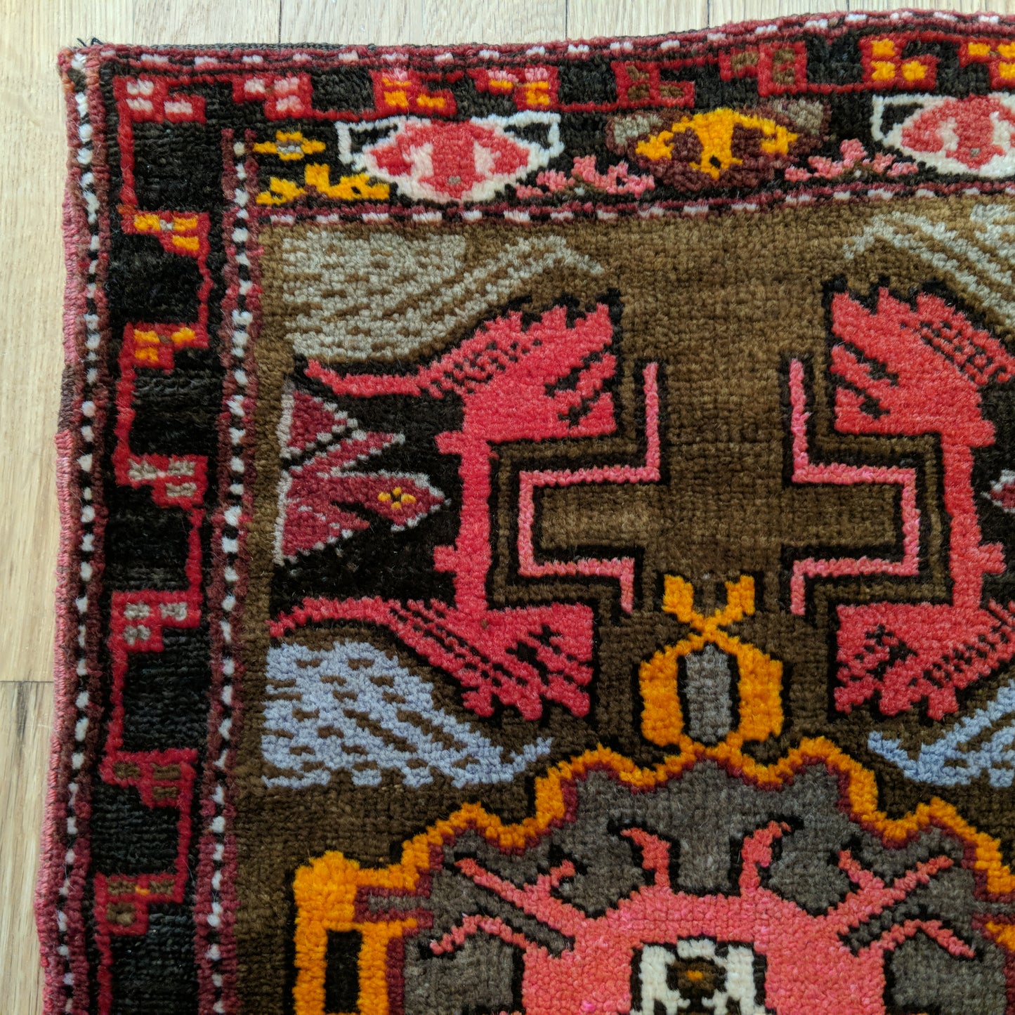 Turkish Rug, 1' 7 x 2' 8 Olive Yastik