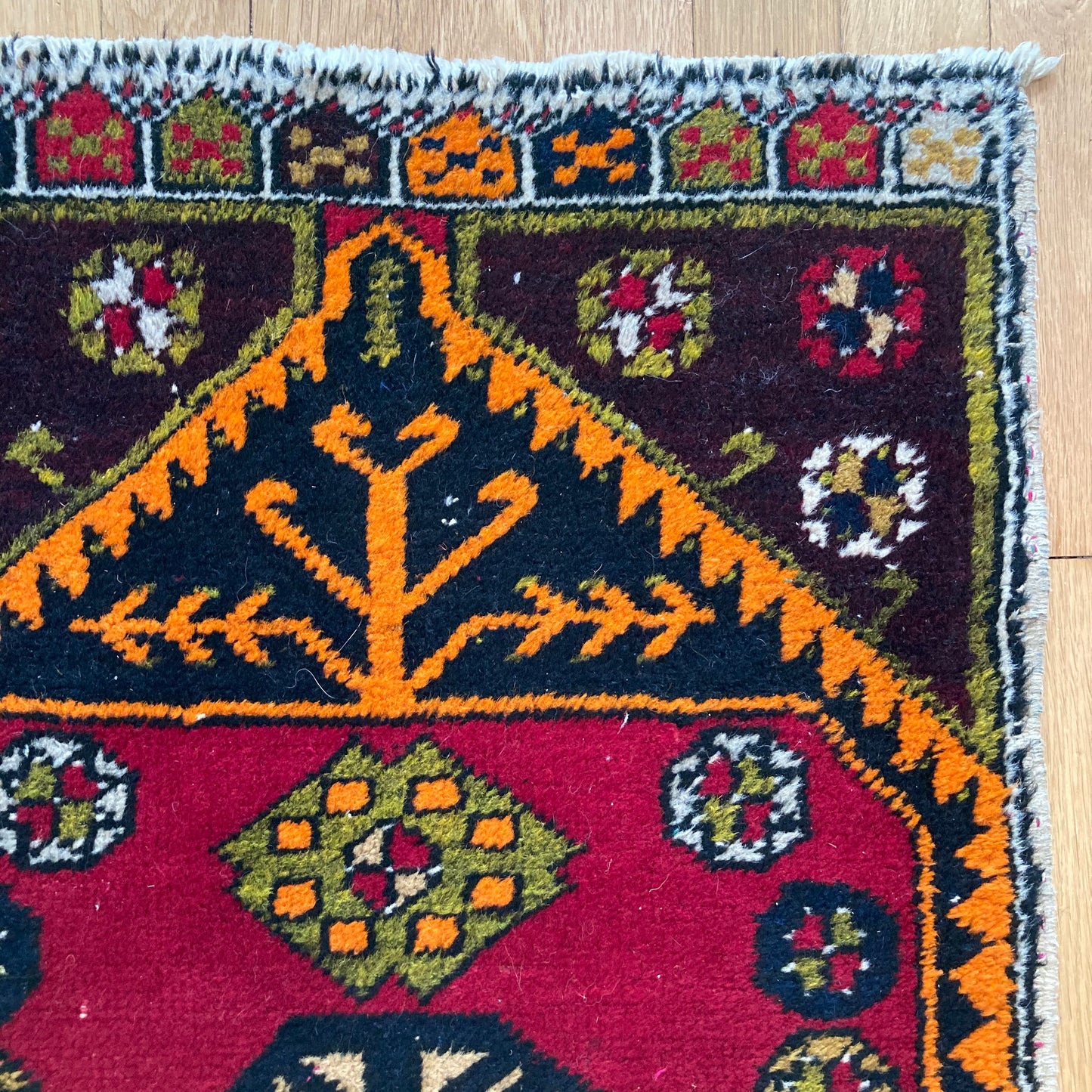 Turkish Rug, 1' 9 x 3' Red Yastik