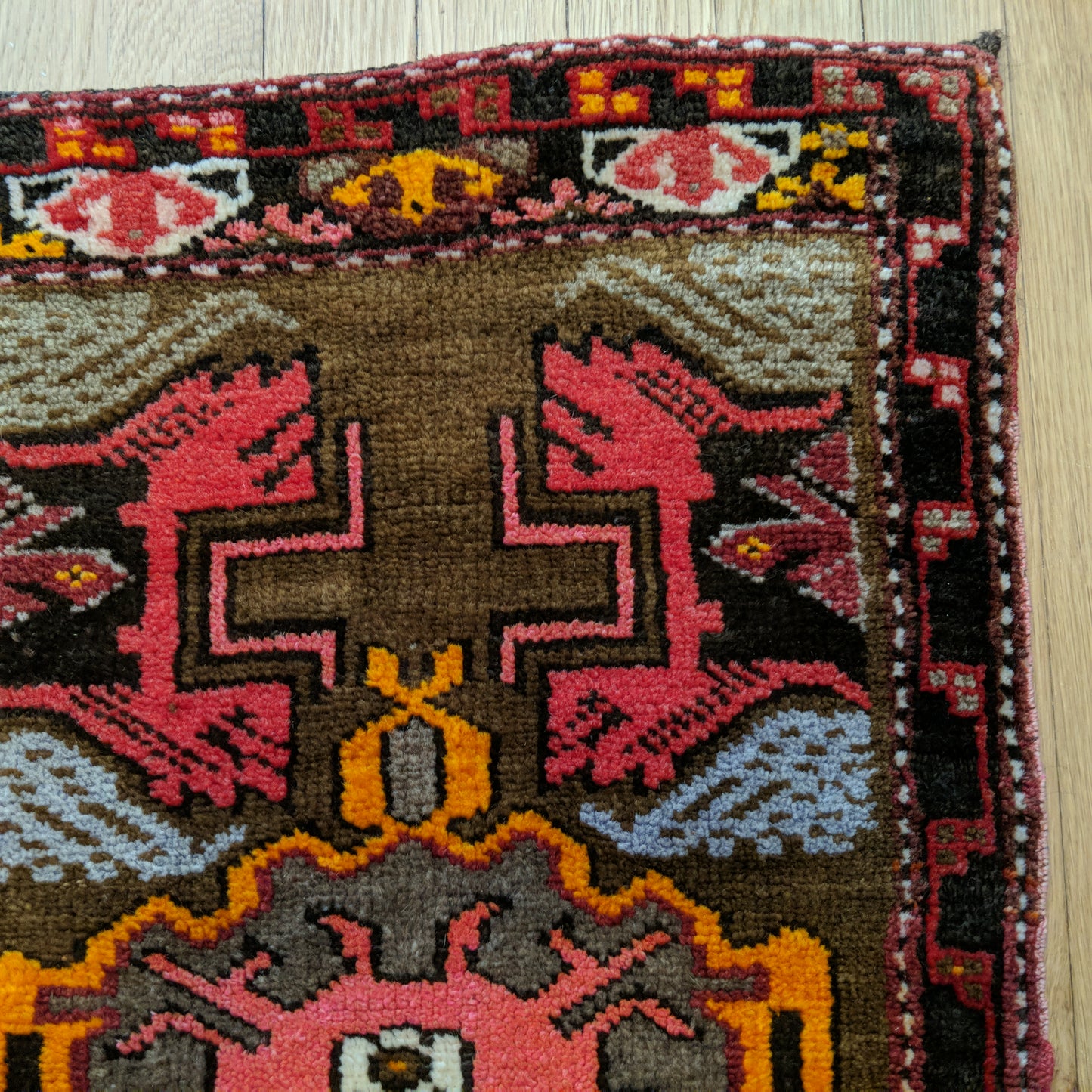Turkish Rug, 1' 7 x 2' 8 Olive Yastik