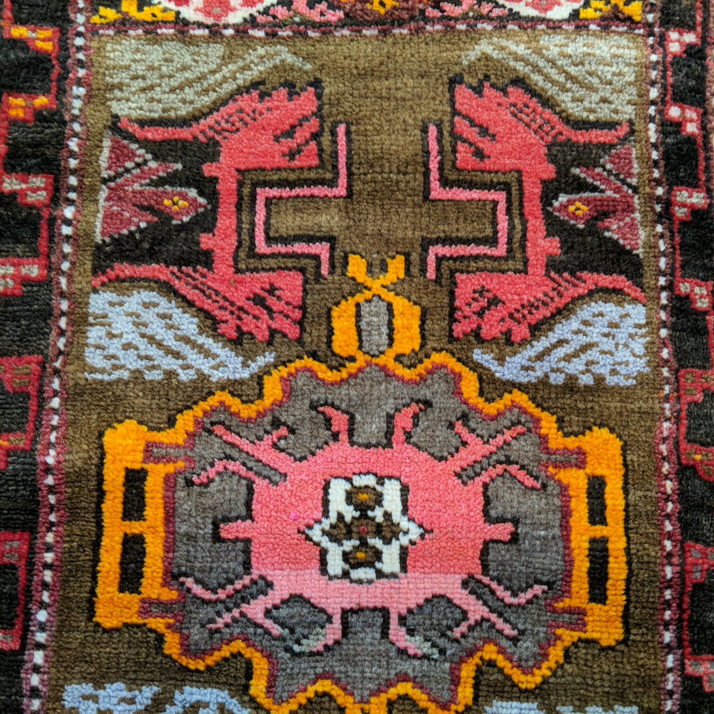 Turkish Rug, 1' 7 x 2' 8 Olive Yastik