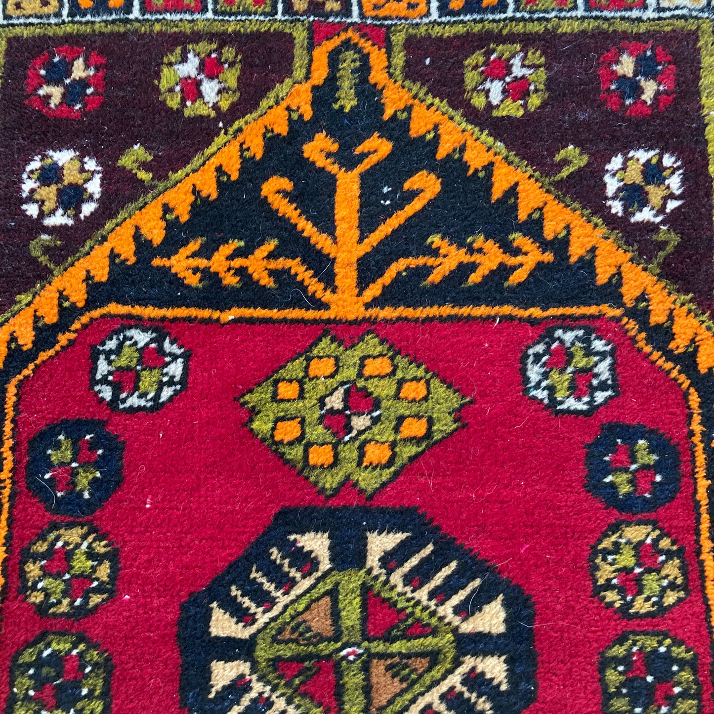 Turkish Rug, 1' 9 x 3' Red Yastik