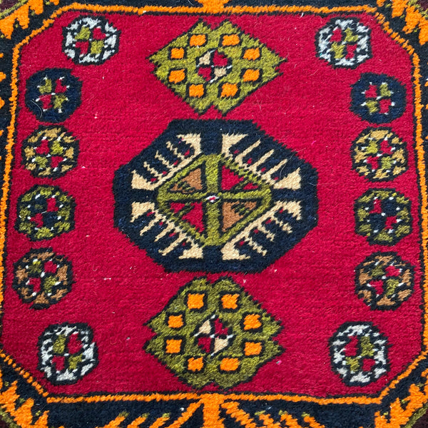 Turkish Rug, 1' 9 x 3' Red Yastik