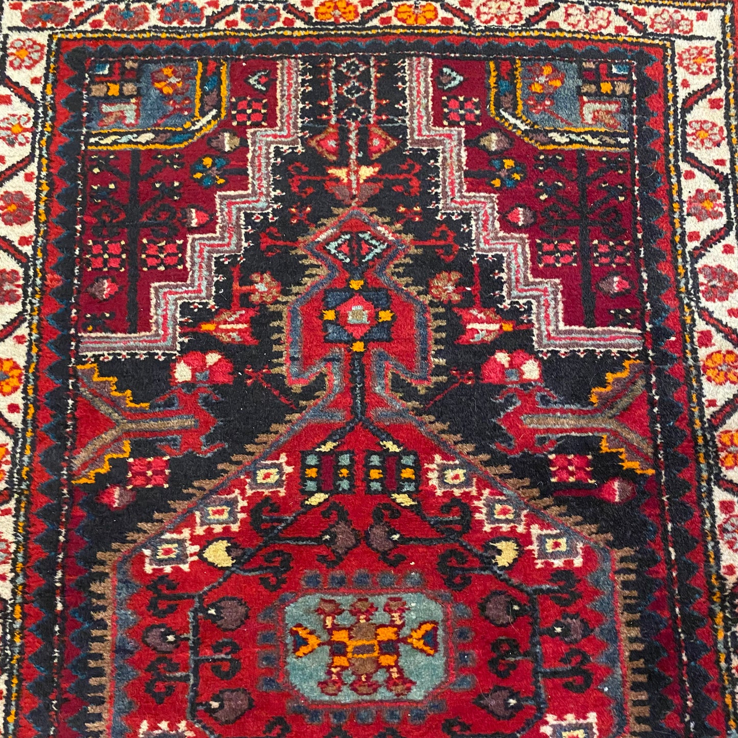 Vintage Rug, 2' 8 x 4' Dark Blue Black