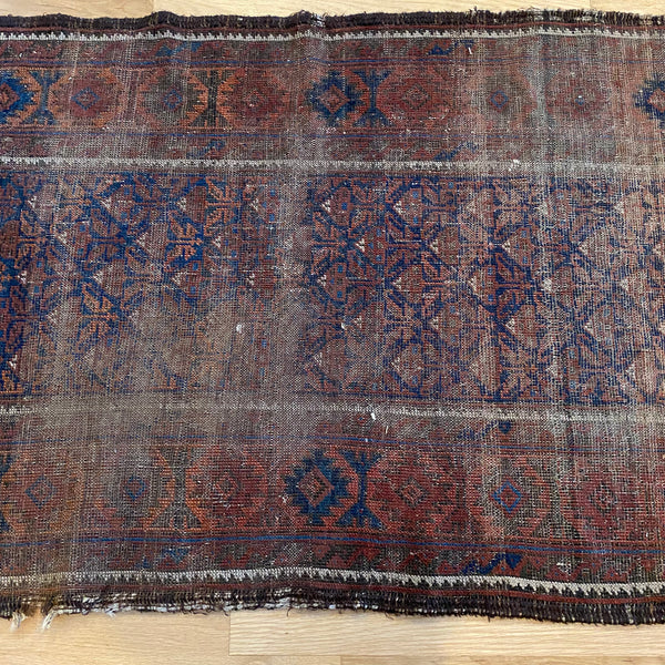 Antique Rug, 2' 10 x 5' 5 Blue