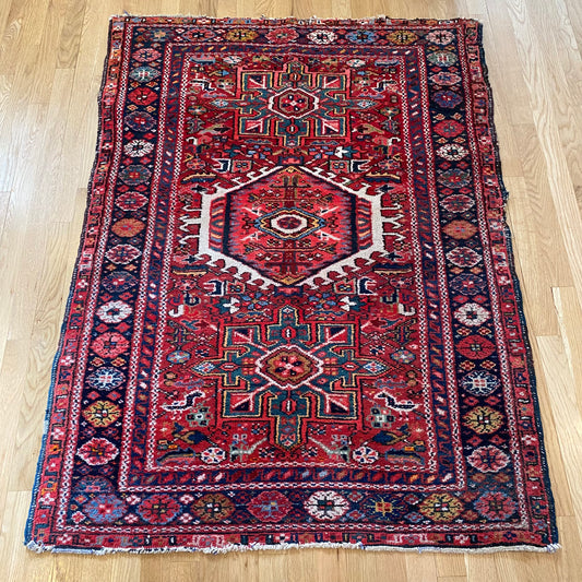 Vintage Rug, 3' 7 x 4' 10 Red