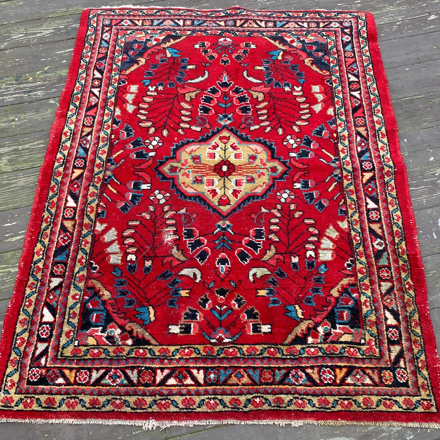 Vintage Rug, 3' 8 x 4' 11 Red