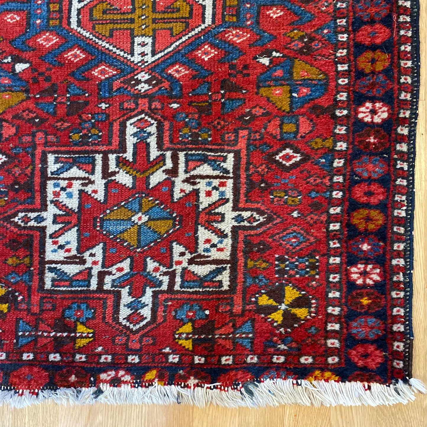 RESERVED Vintage Rug, 2' 4 x 3' 11 Red