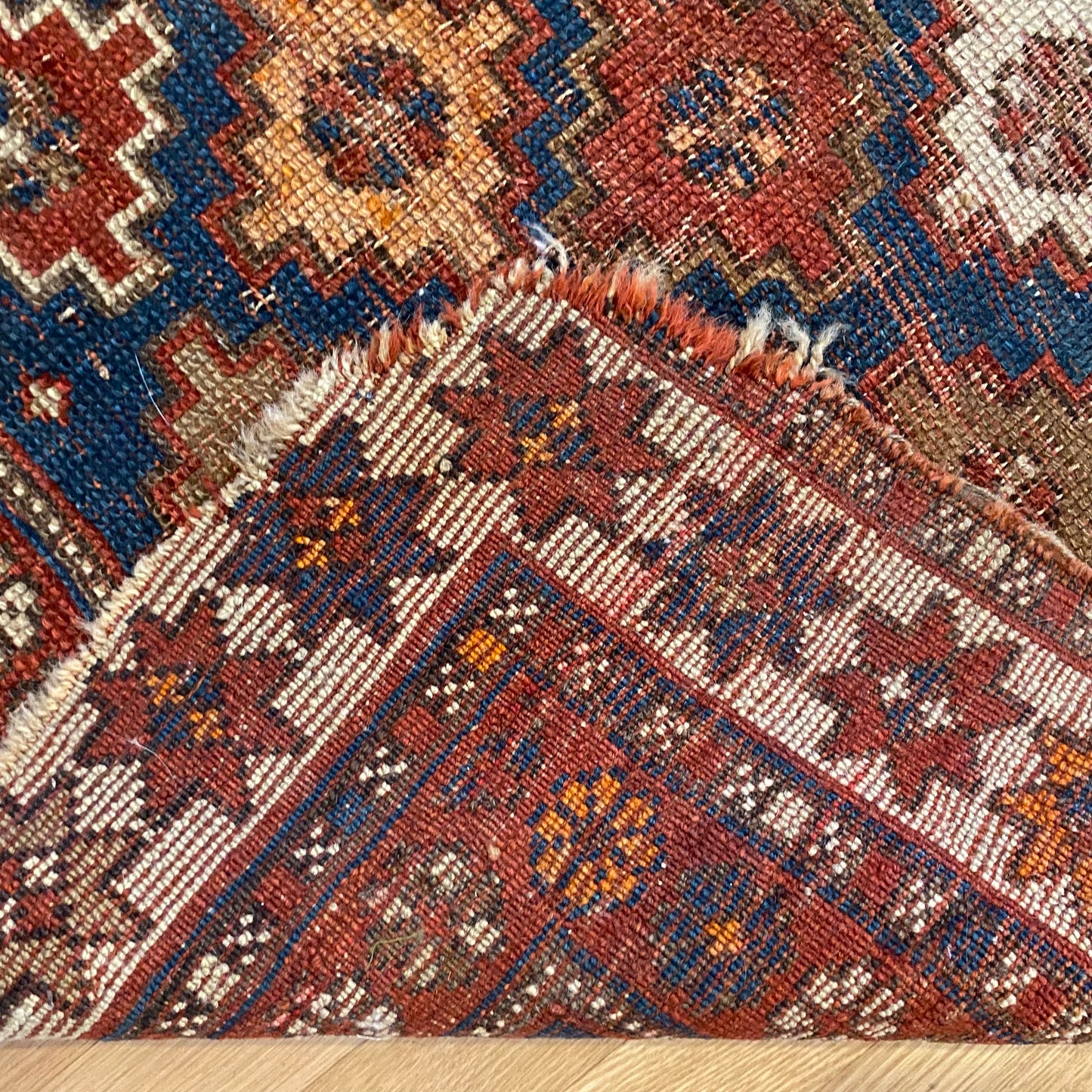 Antique Rug, 3' 4 x 4' 10 Blue