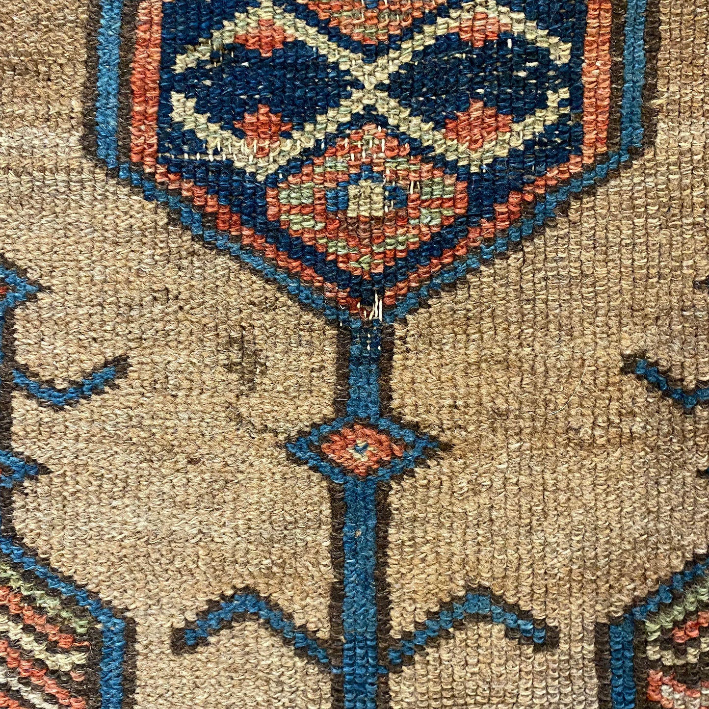 Antique Rug, 3' 4 x 6' 8 Dark Tan