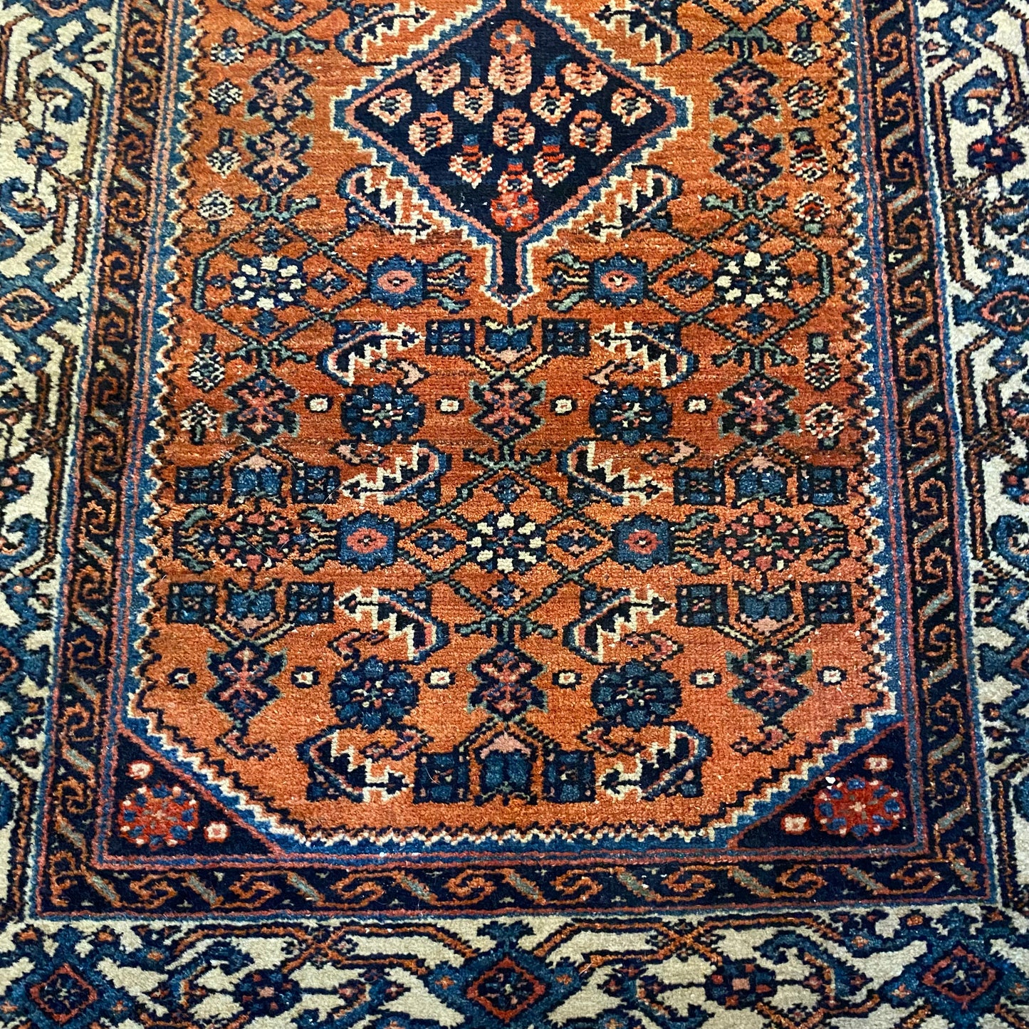 Vintage Rug, 2' 9 x 4' 3 Red Orange