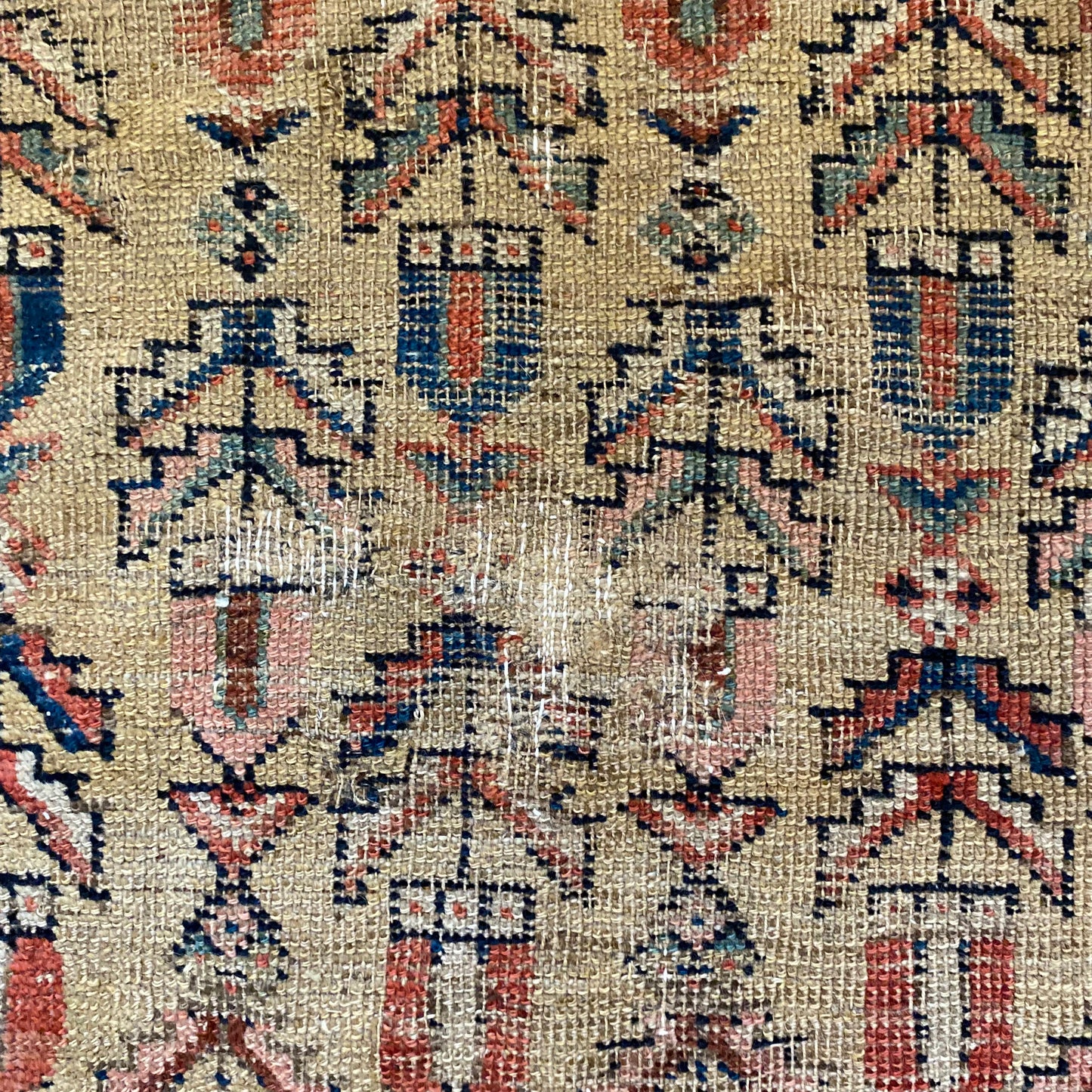 Antique Rug, 3' 10 x 7' 9 Soft Gold
