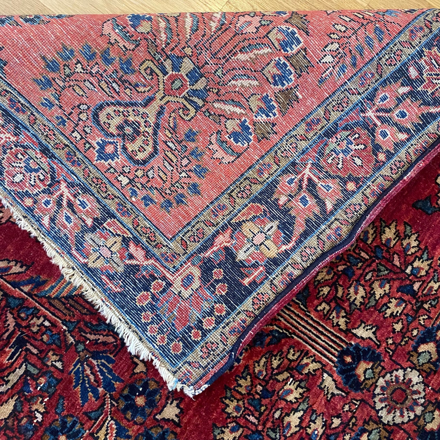Vintage Rug, 3’ 6 x 4’ 11 Dark Pink
