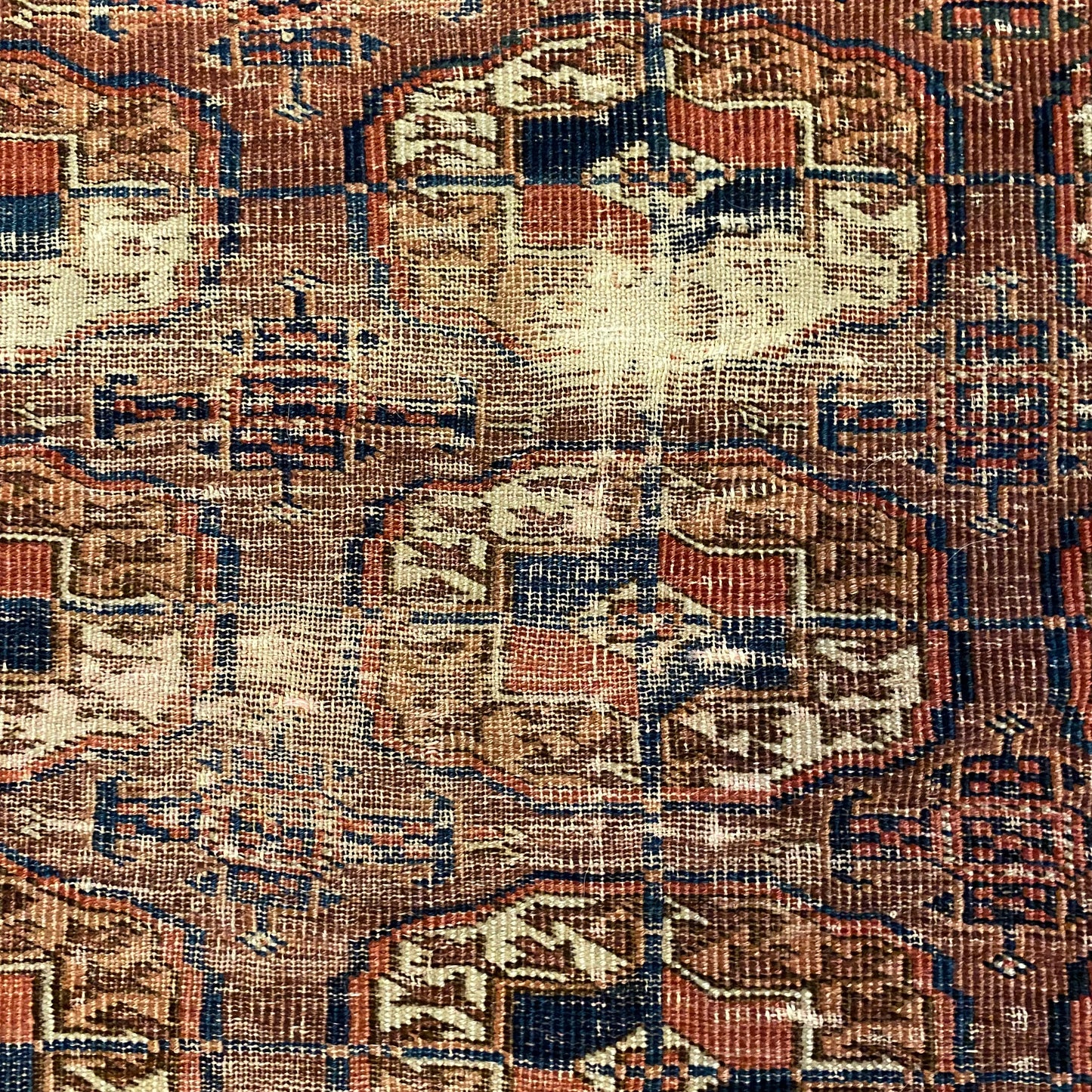 Antique Rug, 3' 4 x 4' 5 Maroon - Jessie's Oriental Rugs