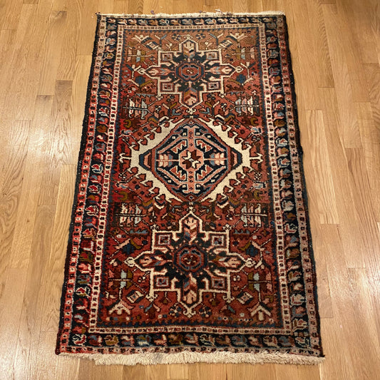 Vintage Rug, 2' 5 x 4' Red
