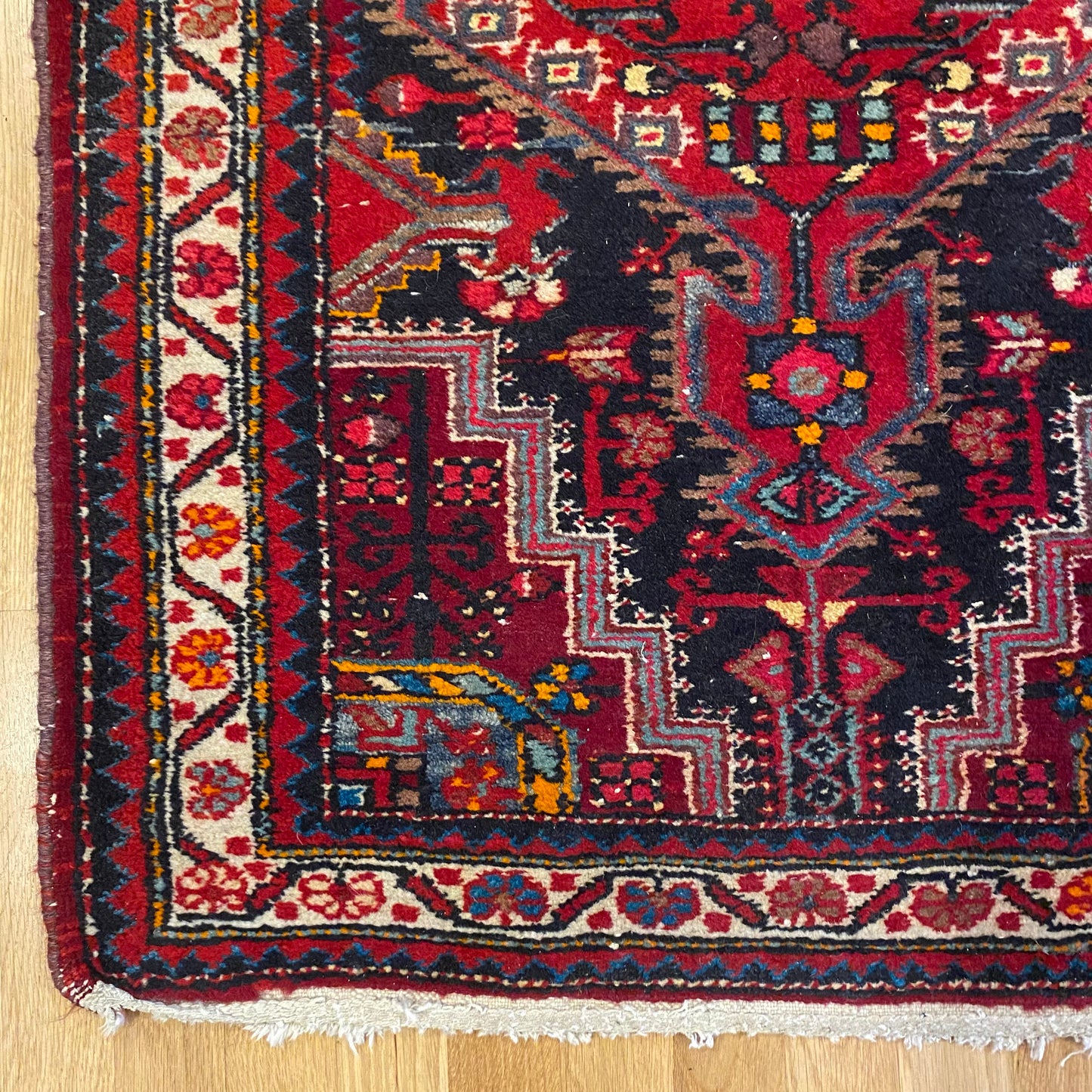 Vintage Rug, 2' 8 x 4' Dark Blue Black