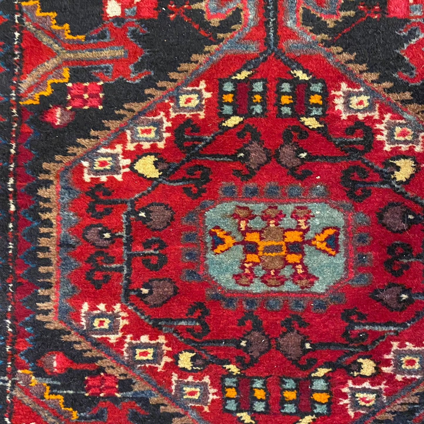 Vintage Rug, 2' 8 x 4' Dark Blue Black