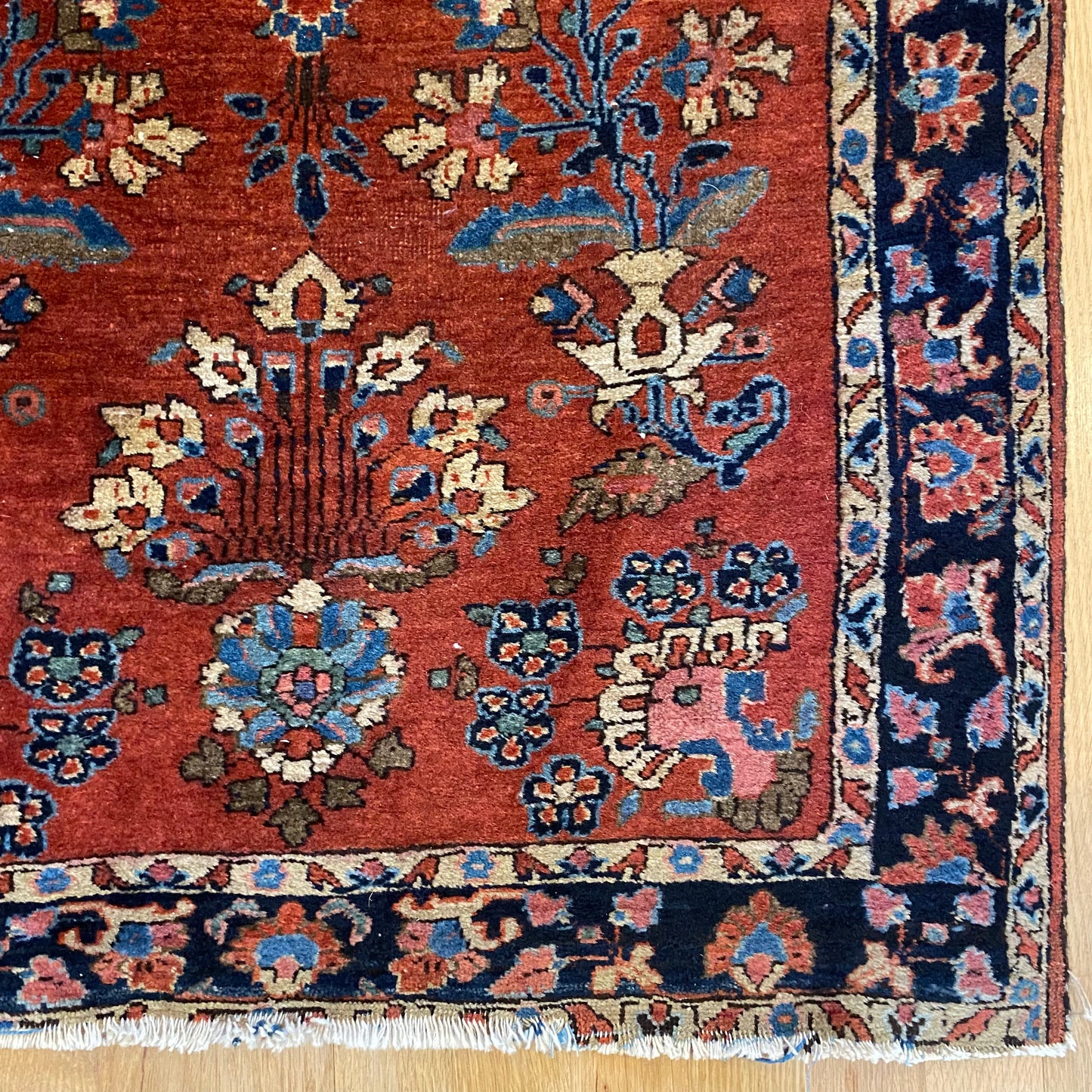 Vintage Rug, 2' 7 x 5' 2 Dark Pink Coral