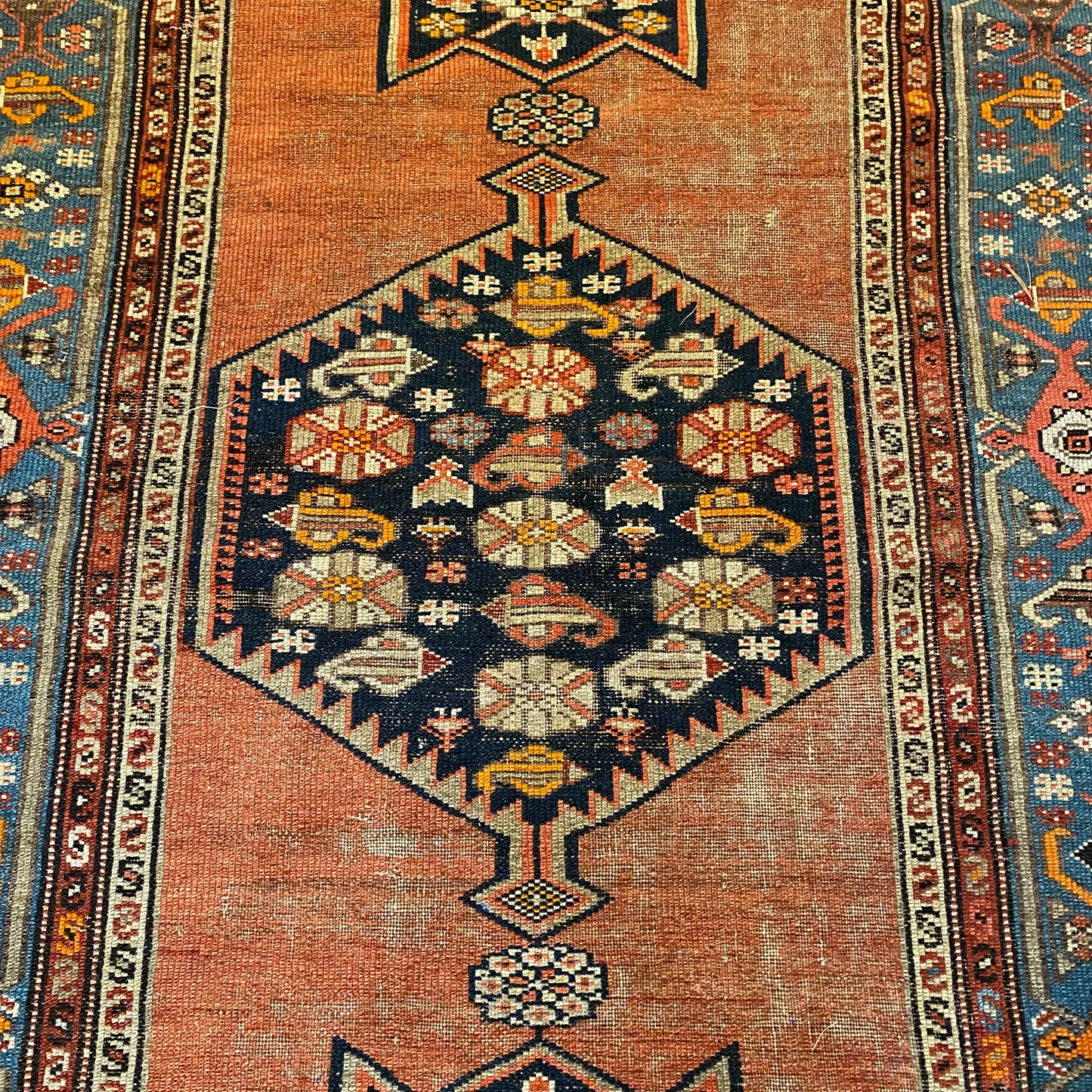 Antique Rug, 3' 10 x 6' 9 Red Orange