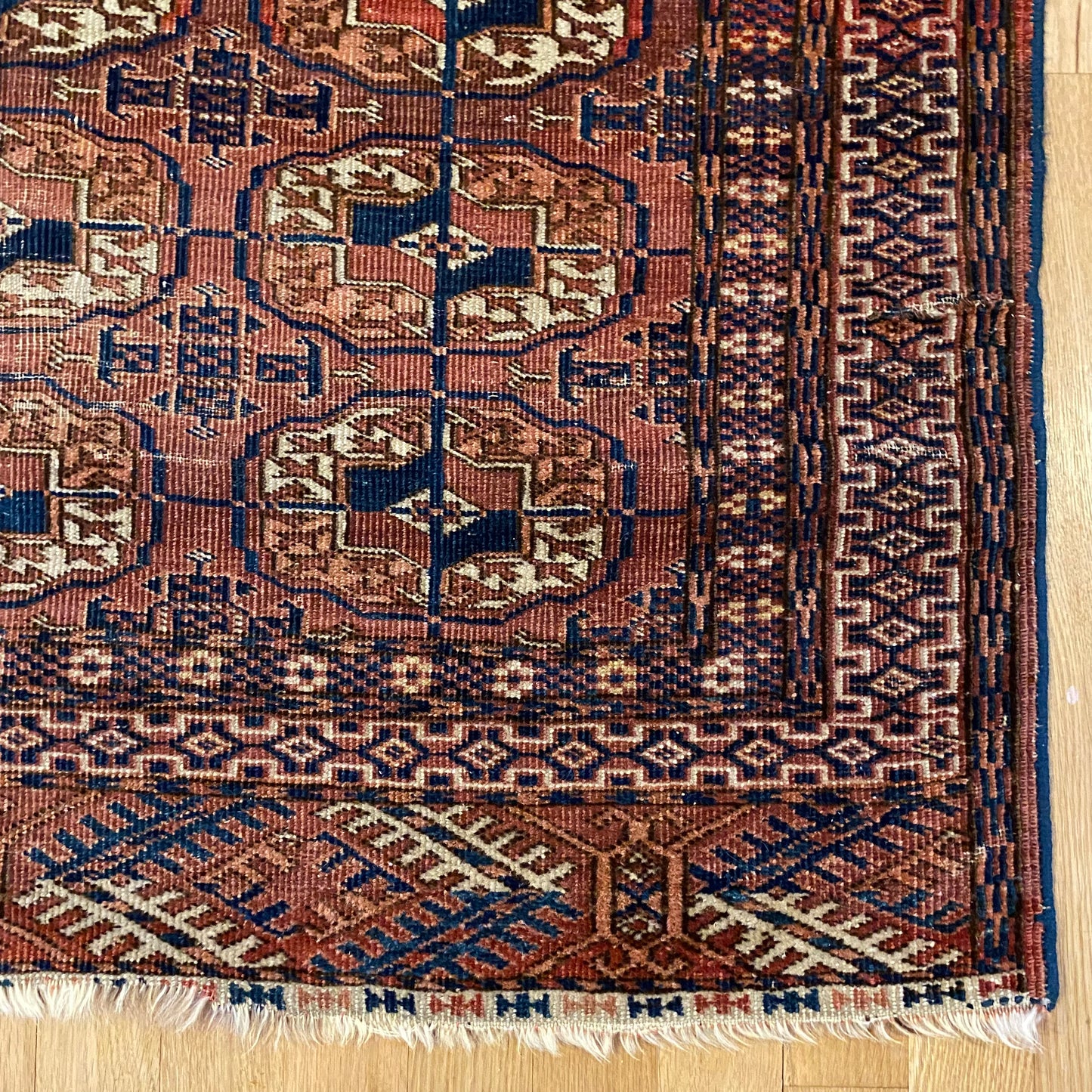 Antique Rug, 3' 4 x 4' 5 Maroon - Jessie's Oriental Rugs