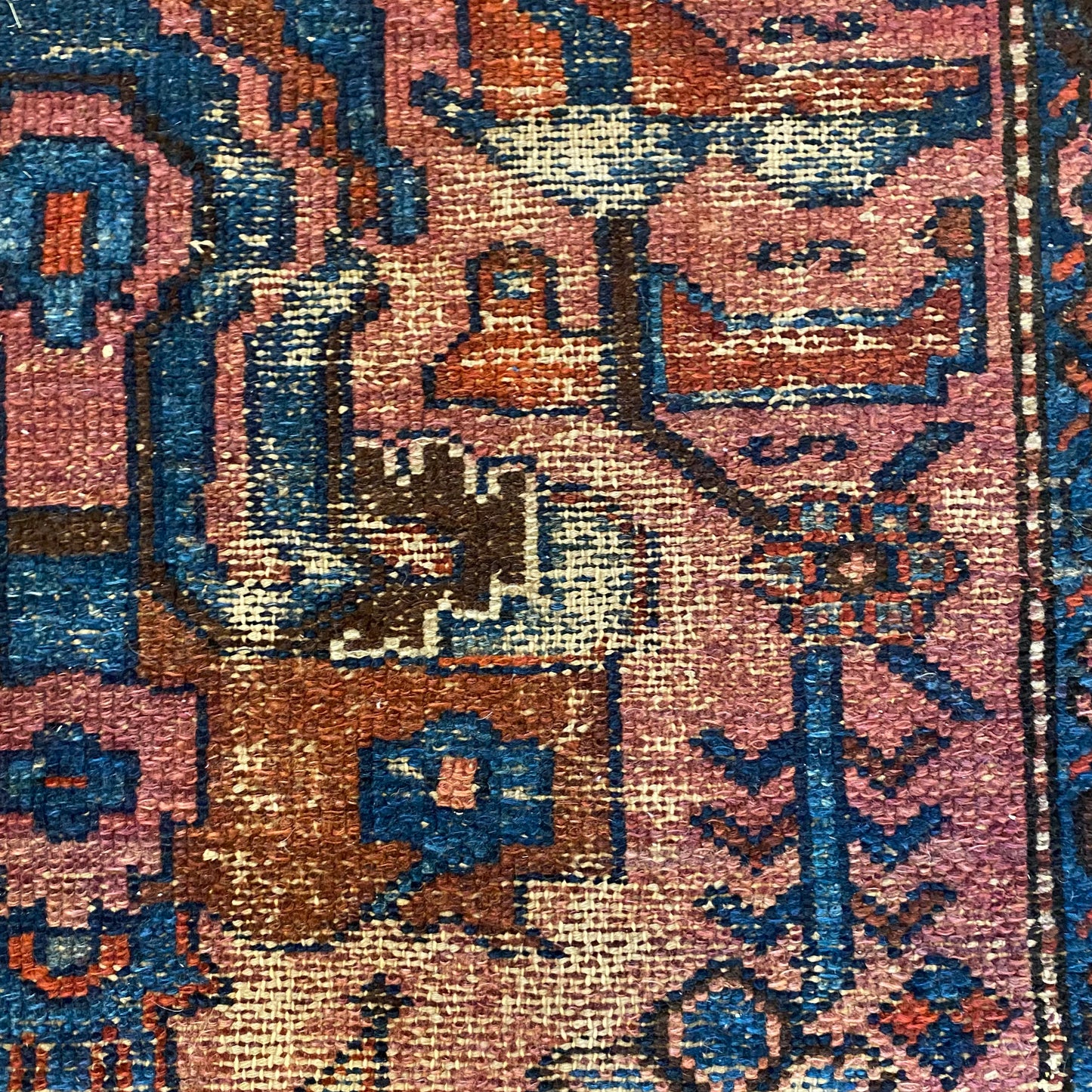 Vintage Rug, 3' 8 x 6' 2 Dark Pink