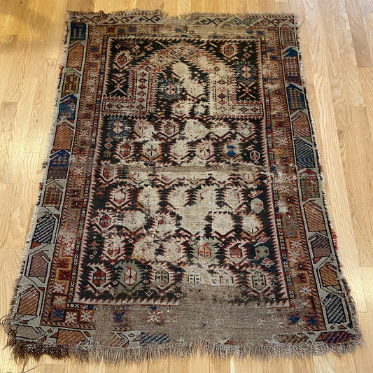 Antique Rug, 3' 3 x 4' 3 Brown