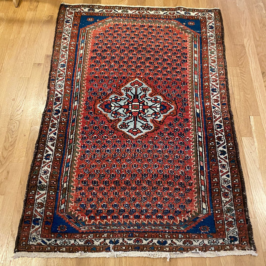 Vintage Rug, 3' 4 x 4' 10 Red